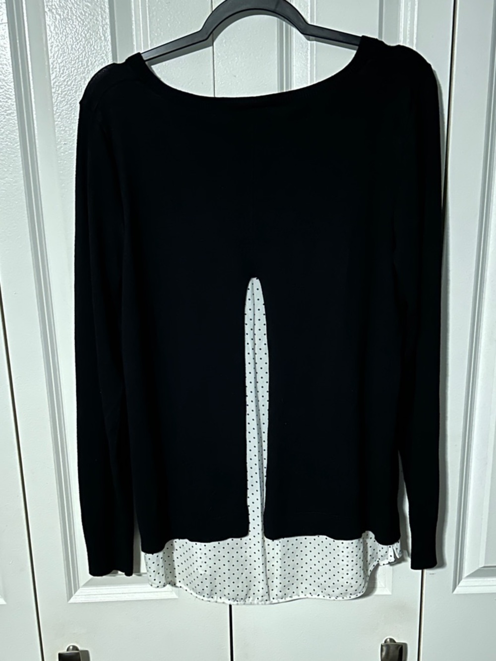 Faded Glory Black Long-Sleeve Layered Top